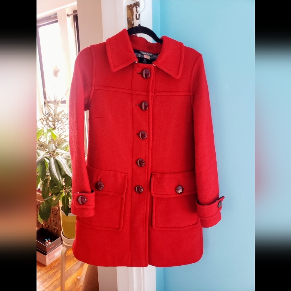 Orla Kiely Red Wool Coat